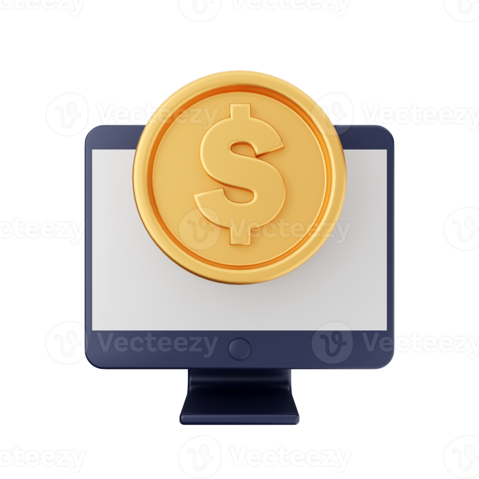 3d money dollar coin icon illustration png