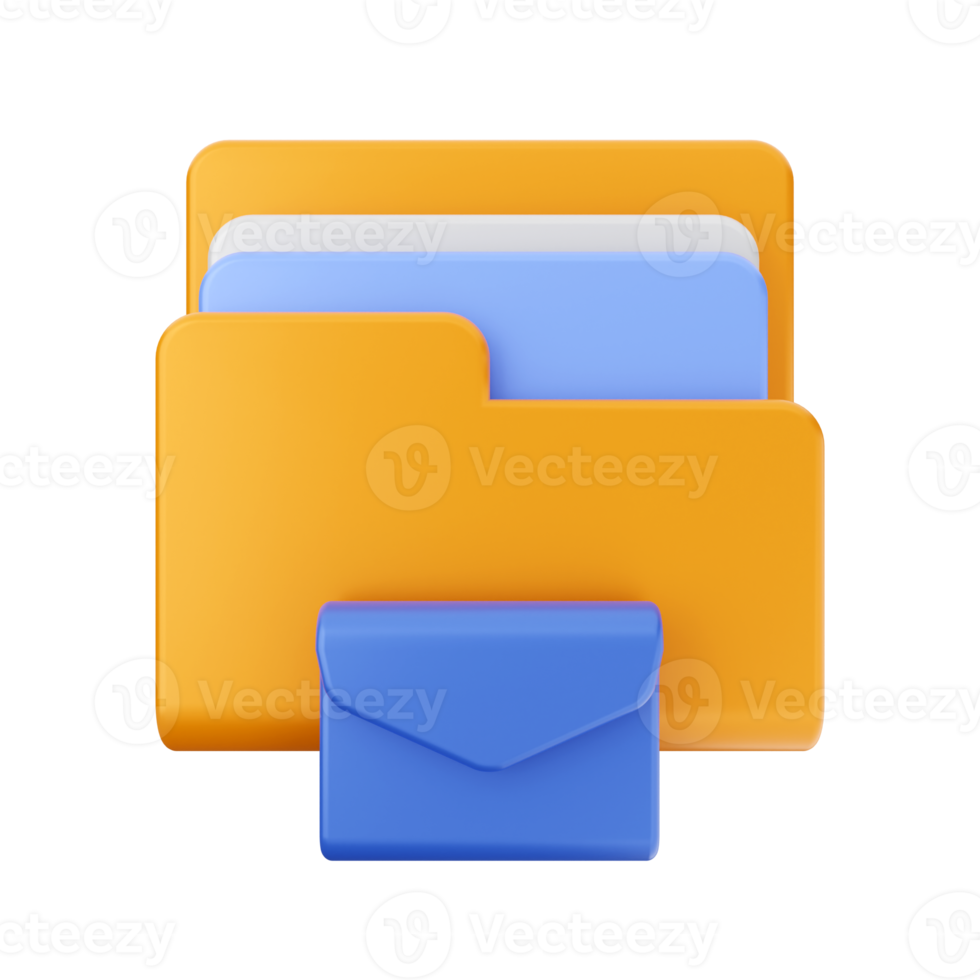 3d folder file icon illustration png