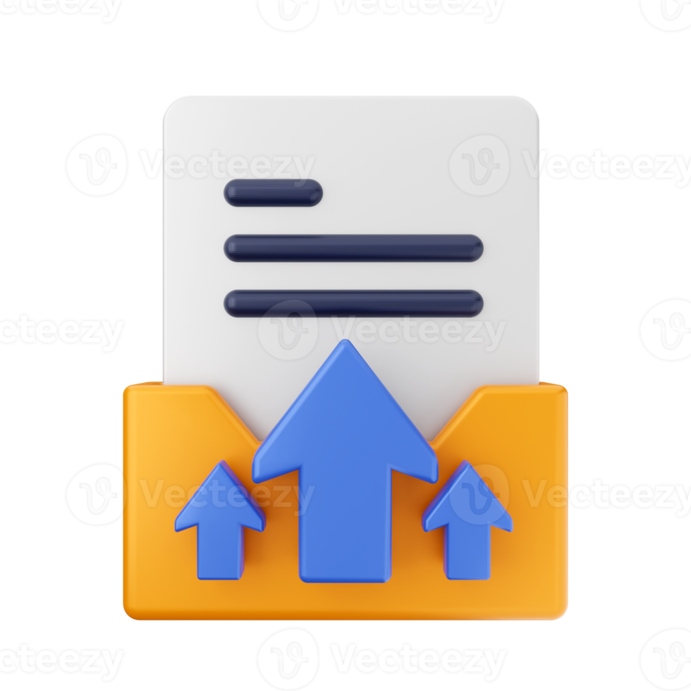 3d folder file icon illustration png