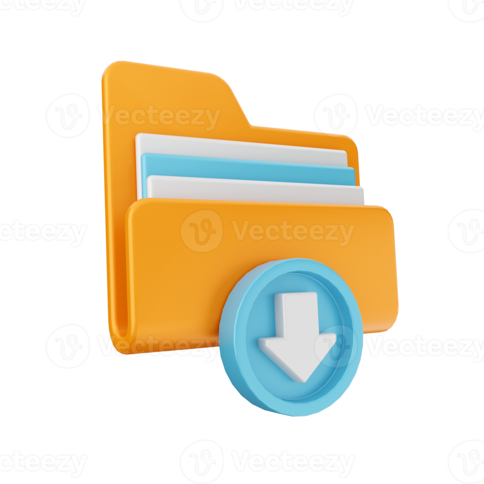 3d folder icon file illustration png