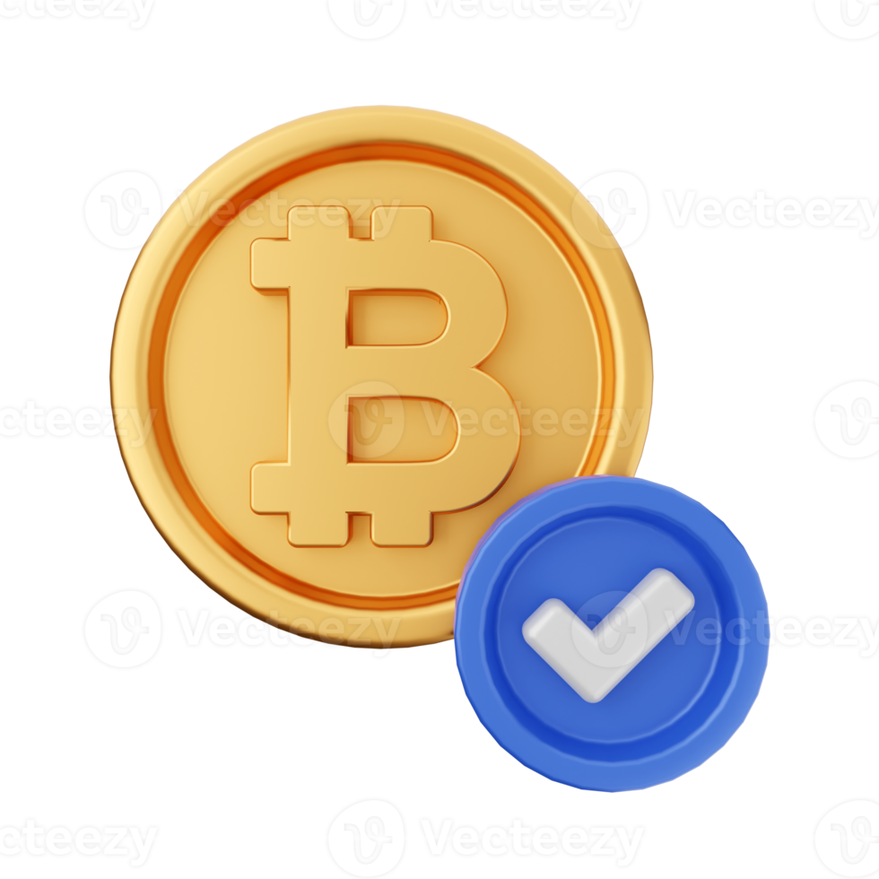 3d bitcoin cryptocurrency icon illustration png