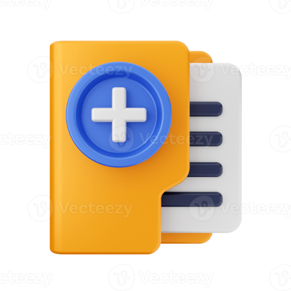 3d folder file icon illustration png