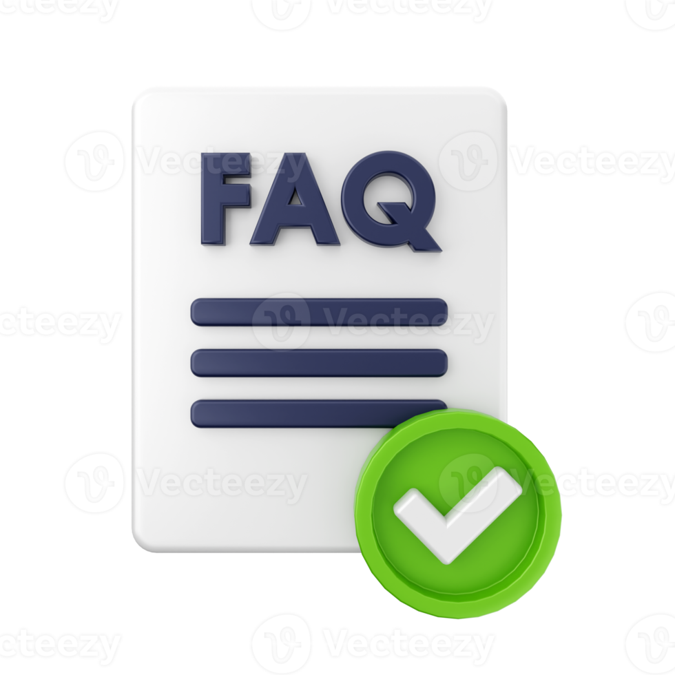 3d frequently asked questions icon illustration render png