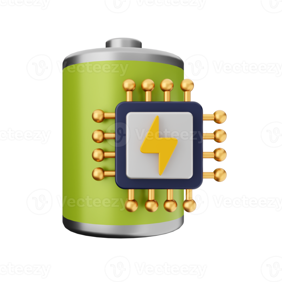 3d battery charge energy icon illustration png