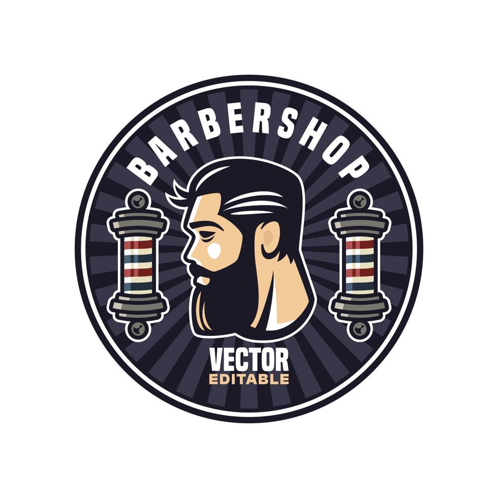 barbería aseo barba hombres logo vector