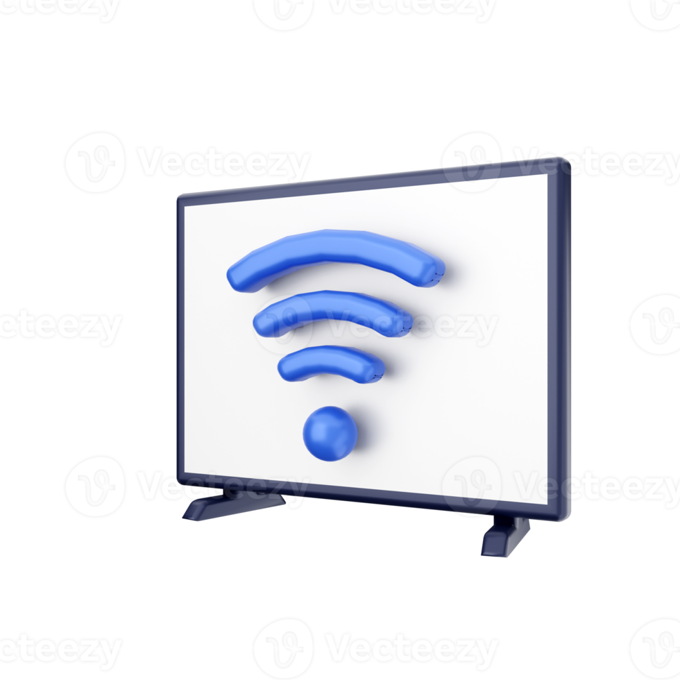 3d smart tv icon illustration png