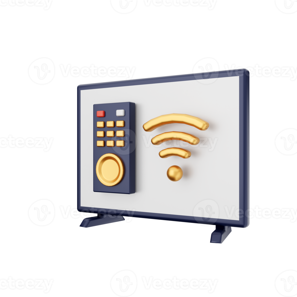 3d smart tv icon illustration png