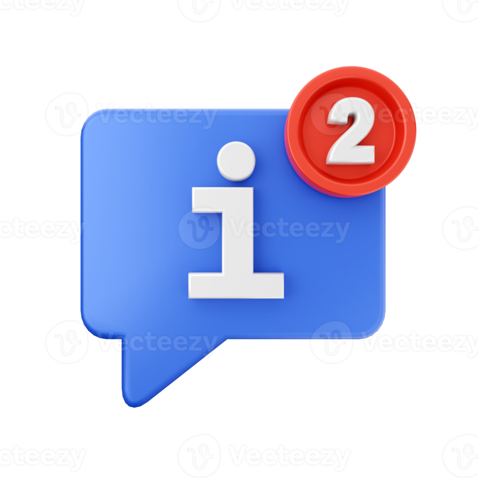 3d notification icon illustration png