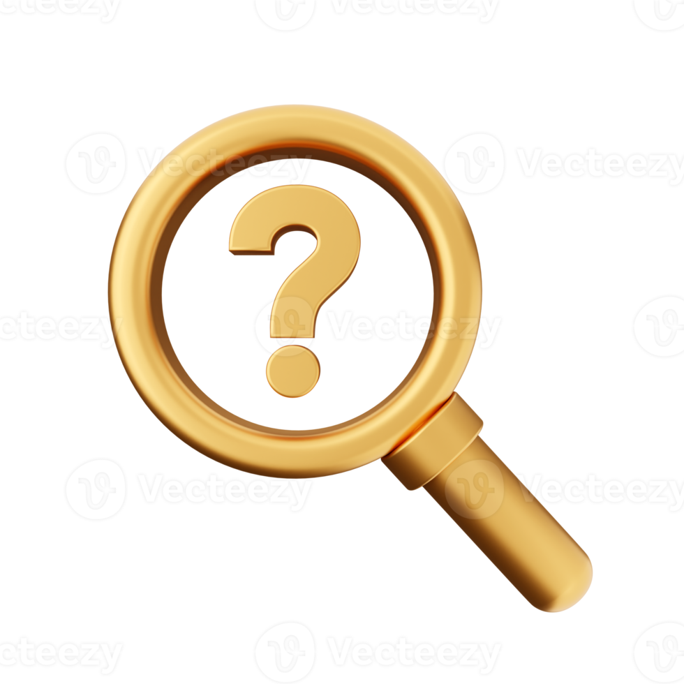 3d frequently asked questions icon illustration render png