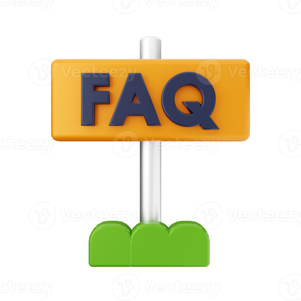 3d frequently asked questions icon illustration render png