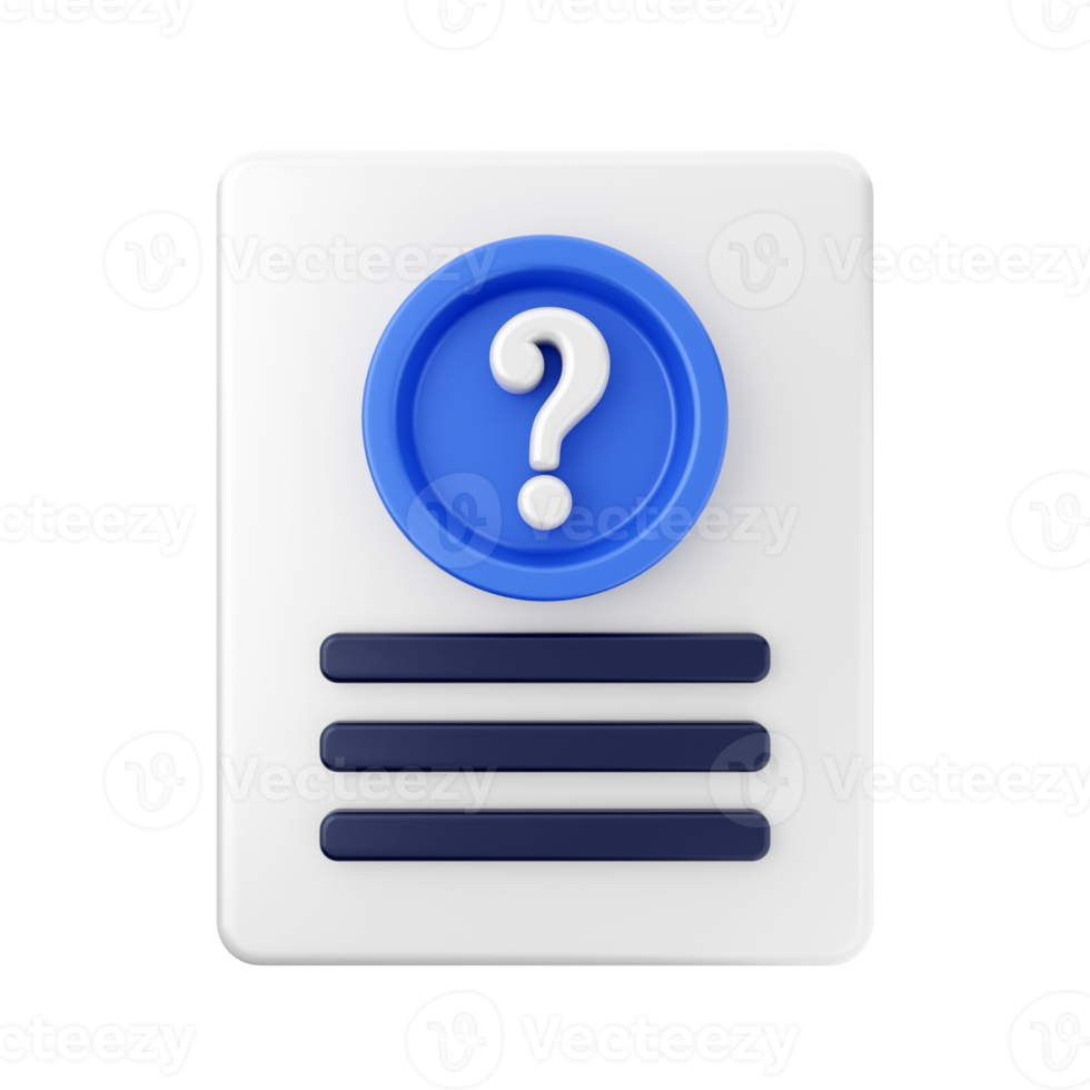 3d frequently asked questions icon illustration render png