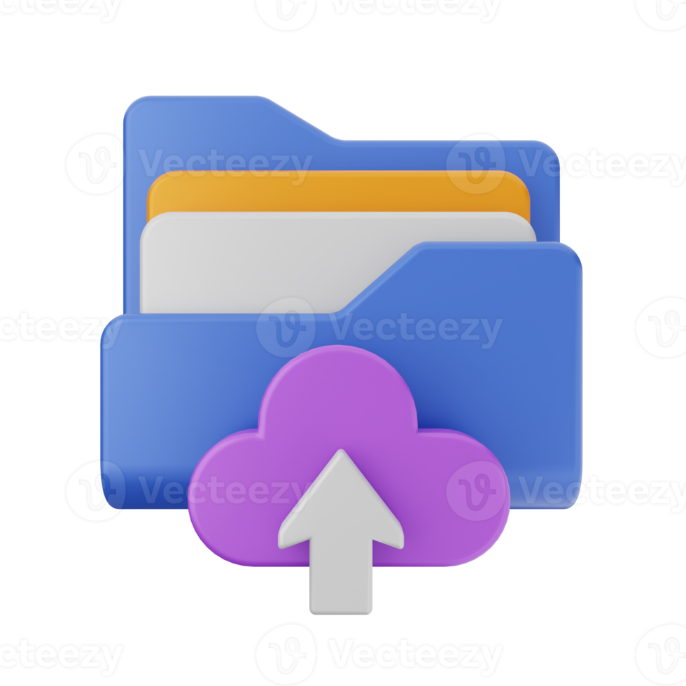 3d folder icon illustration render png