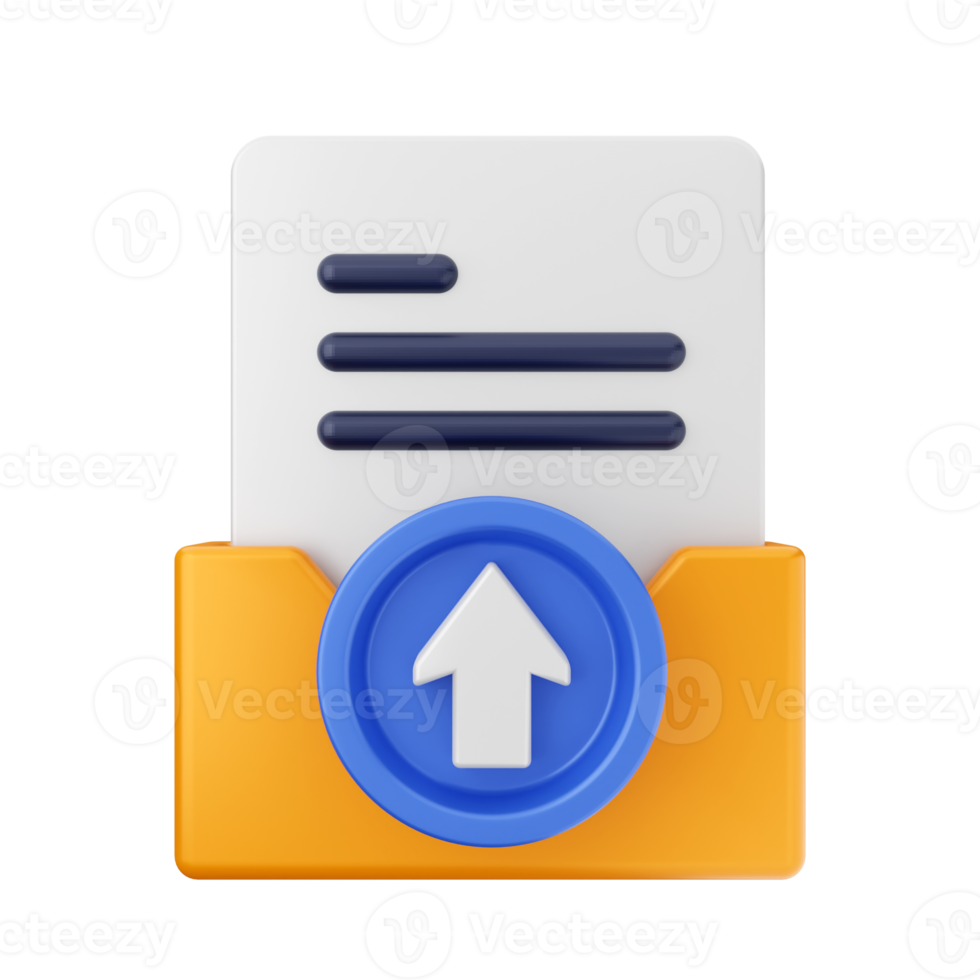 3d folder icon illustration render png