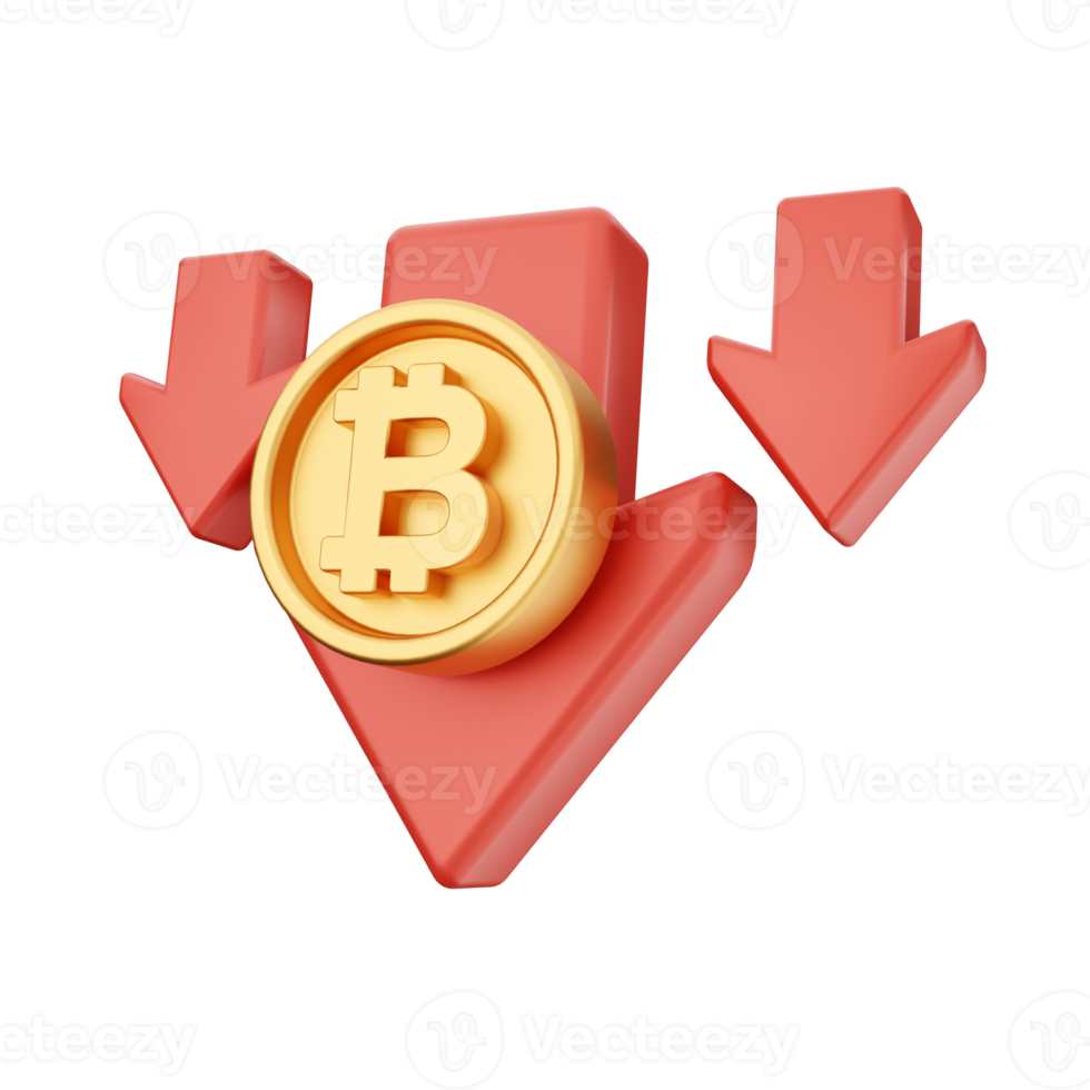 3d bitcoin cryptocurrency icon illustration png