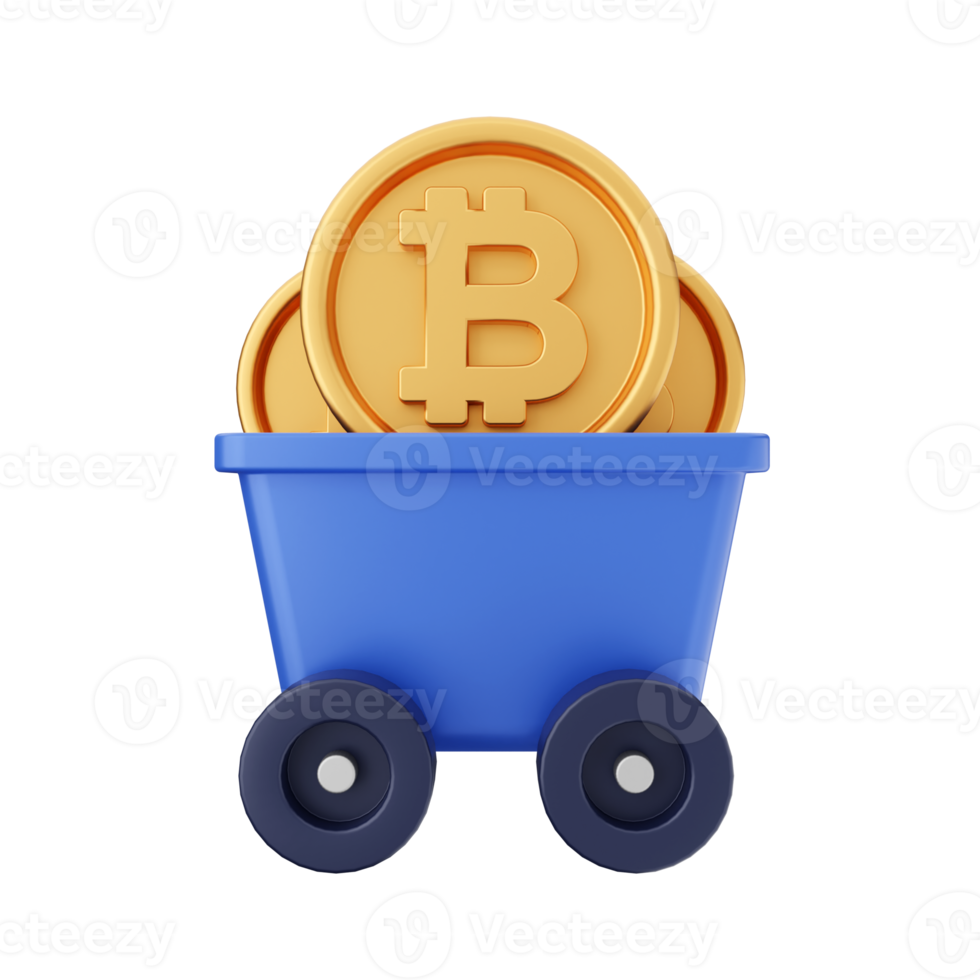 3d bitcoin cryptocurrency icon illustration png