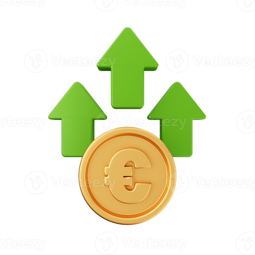 3d incrementar disminución dinero financiero y negocio png