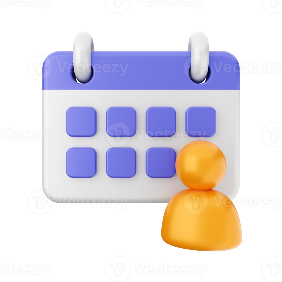 3d calendario icono ilustración png