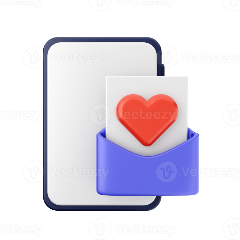 3d valentines day icon illustration love heart render png