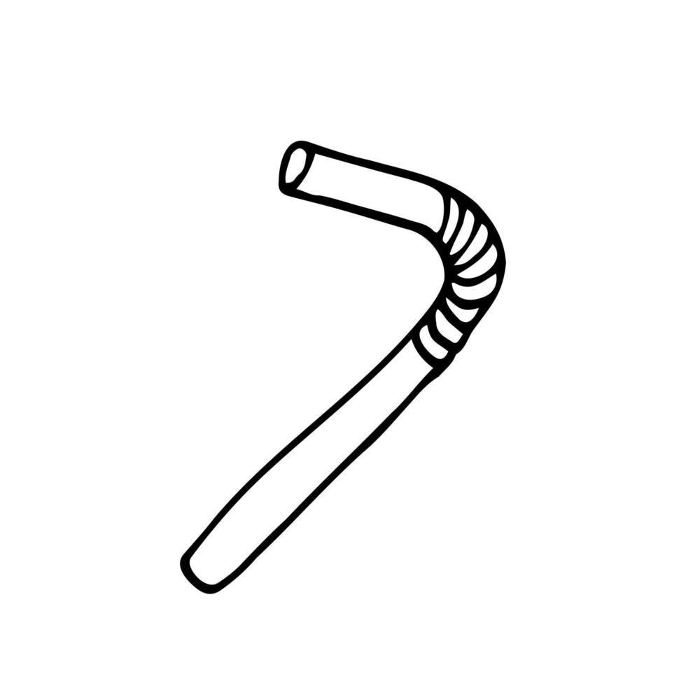 vector doodle plastic straw. Plastic pollution