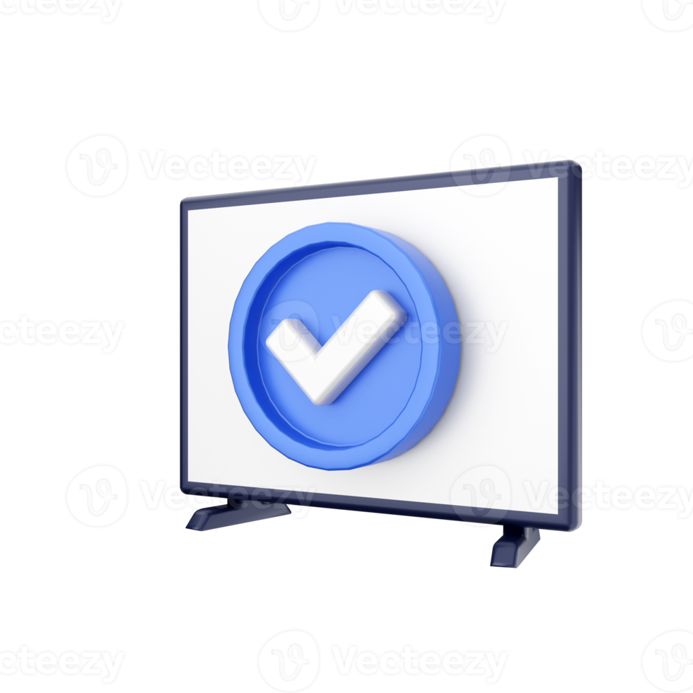 3d smart tv icon illustration png