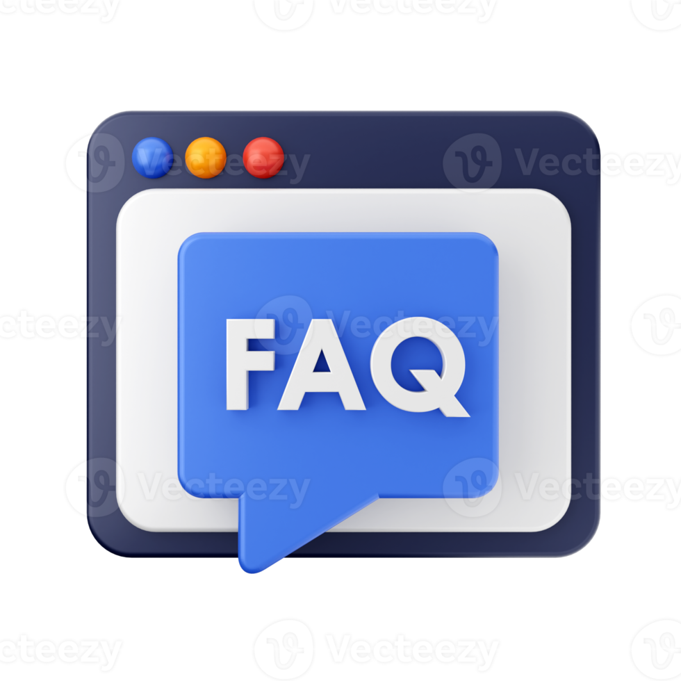 3d frequently asked questions icon illustration render png