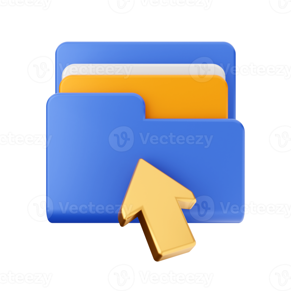 3d file folder icon illustration png