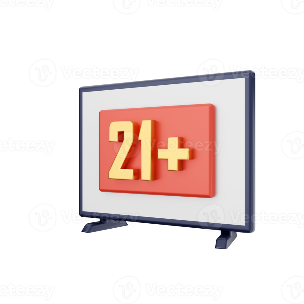 3d slim TV icoon illustratie png