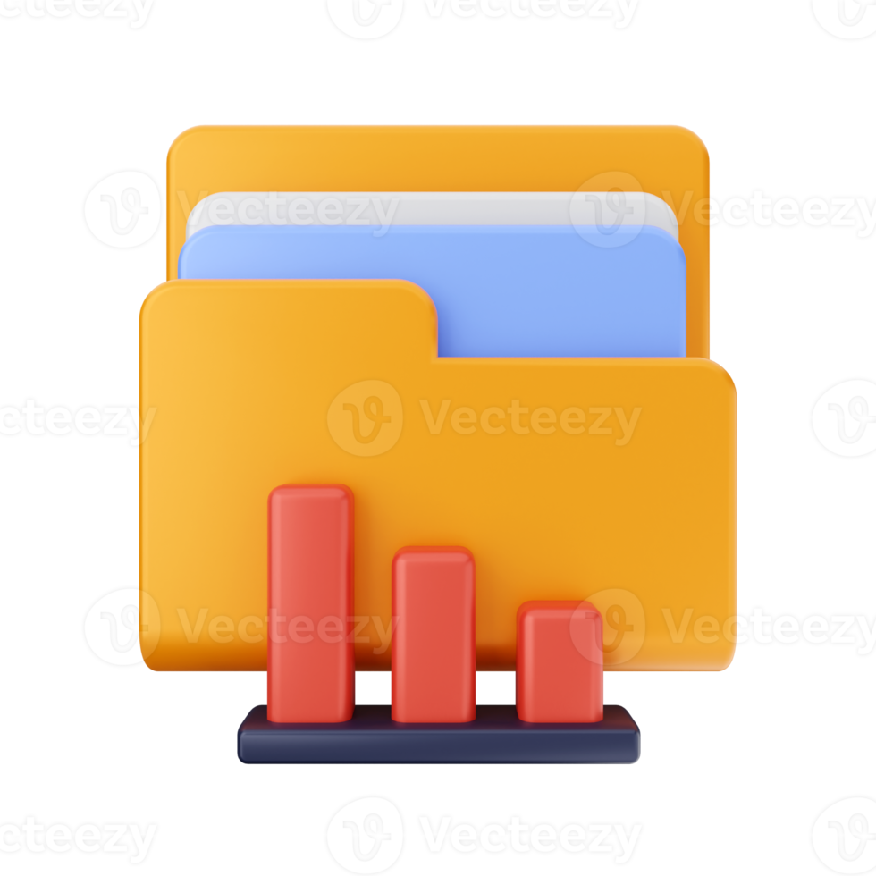 3d folder file icon illustration png