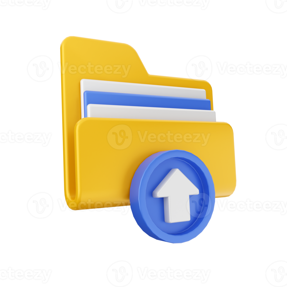 3d folder file icon illustration png