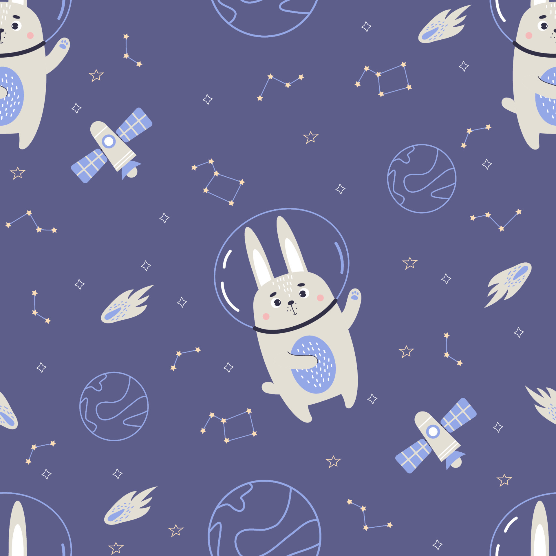 cute line outer rocket space seamless pattern colorful object wallpaper  with design light purple 8424546 Vector Art at Vecteezy