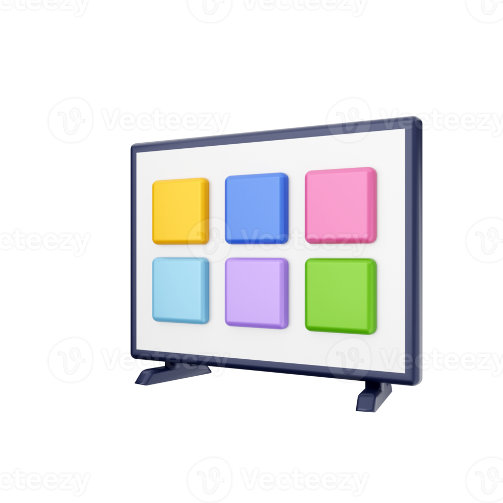 3d smart TV ikon illustration png