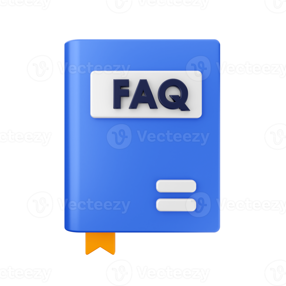 3d frequently asked questions icon illustration render png