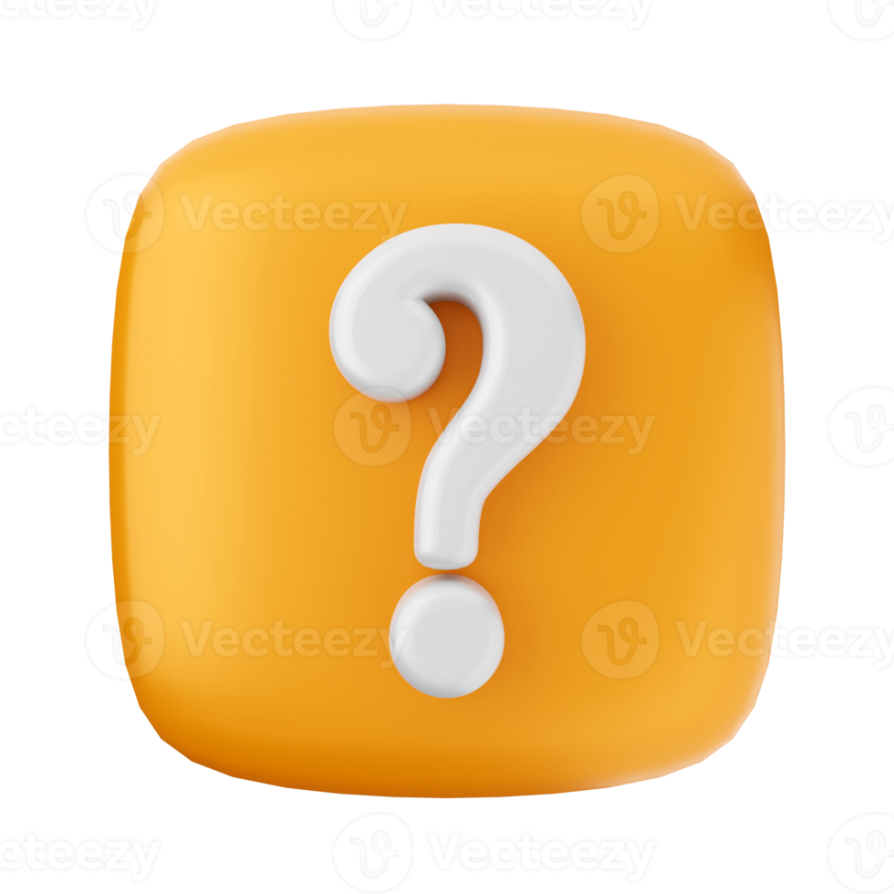 3d frequently asked questions icon illustration render png