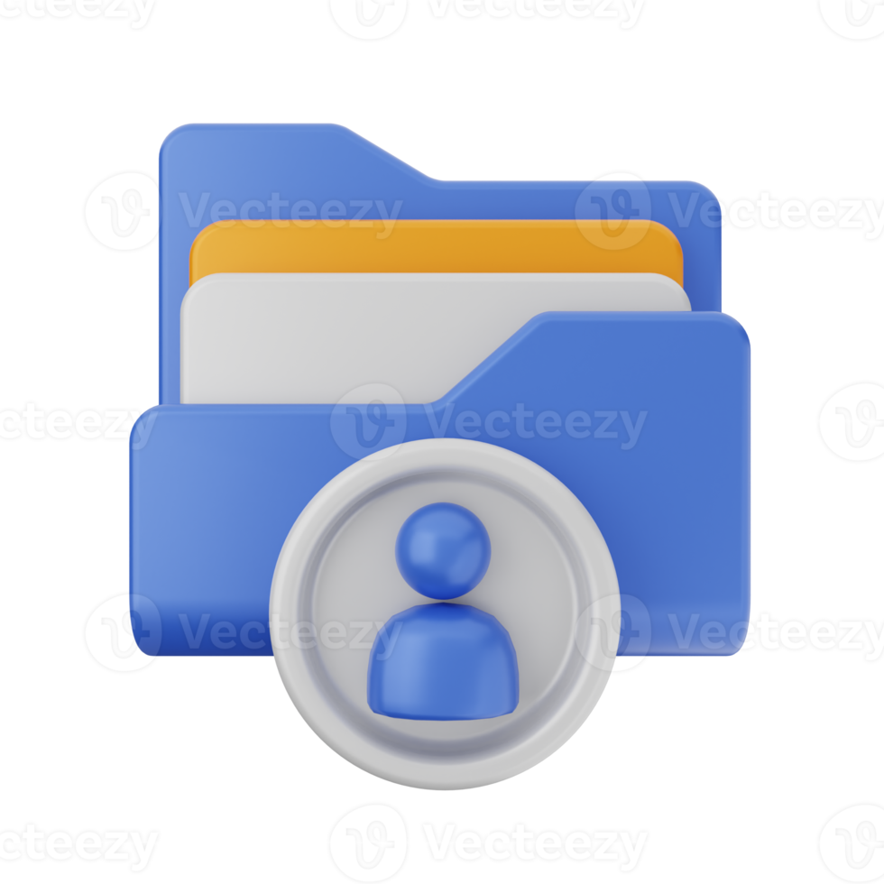3d folder icon illustration render png