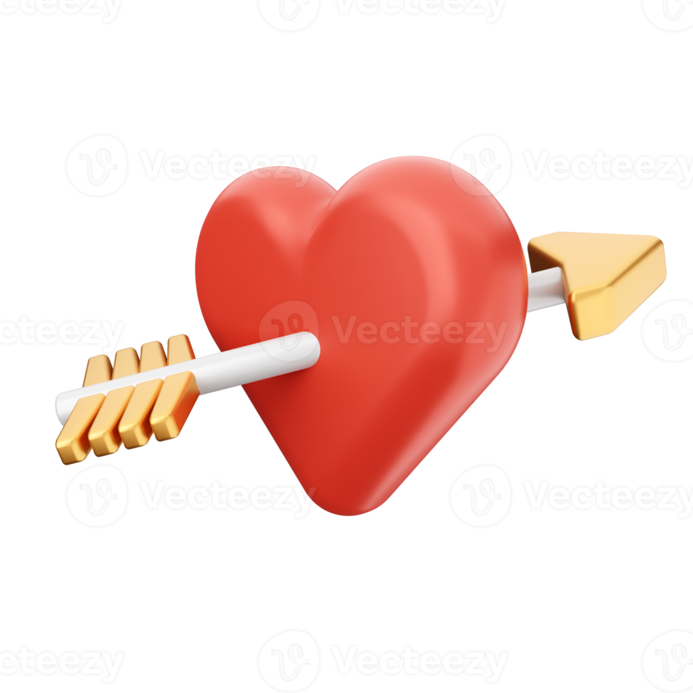 3d valentines day icon illustration love heart render png