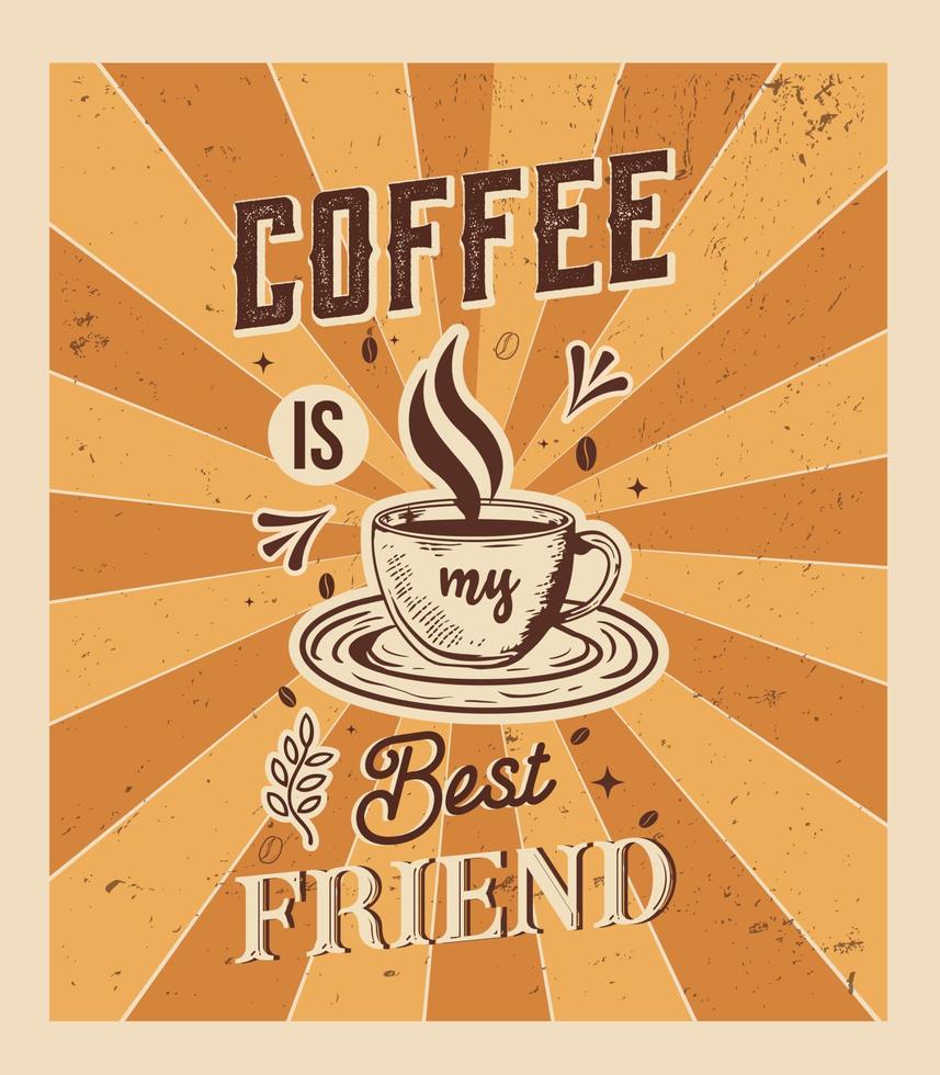 café es mi mejor amigo Clásico t camisa diseño vector