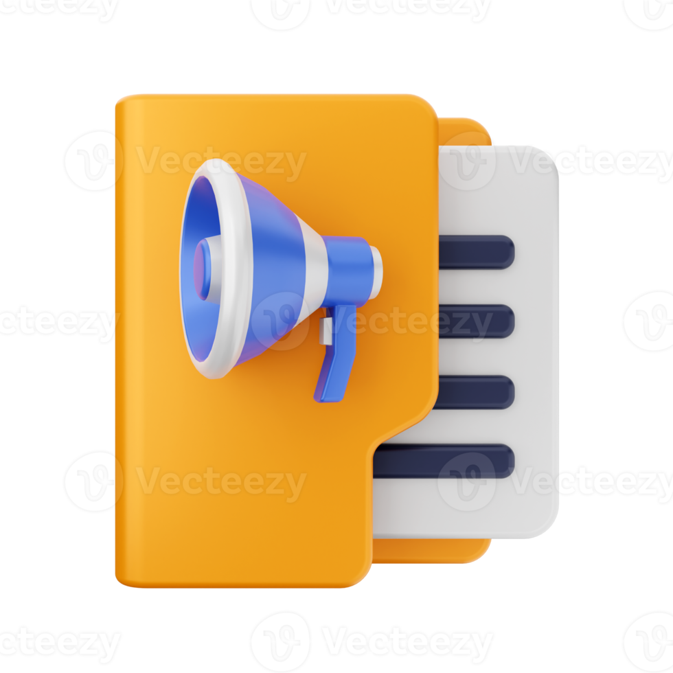 3d folder file icon illustration png