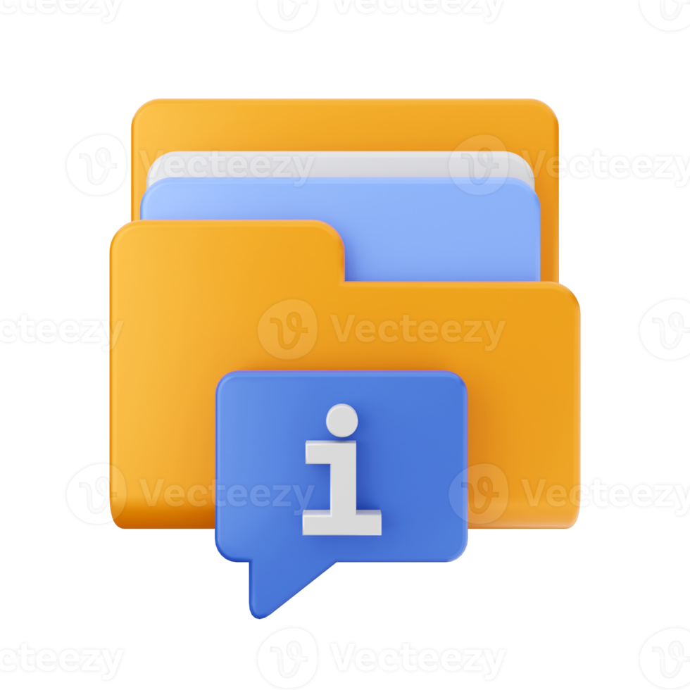 3d folder file icon illustration png