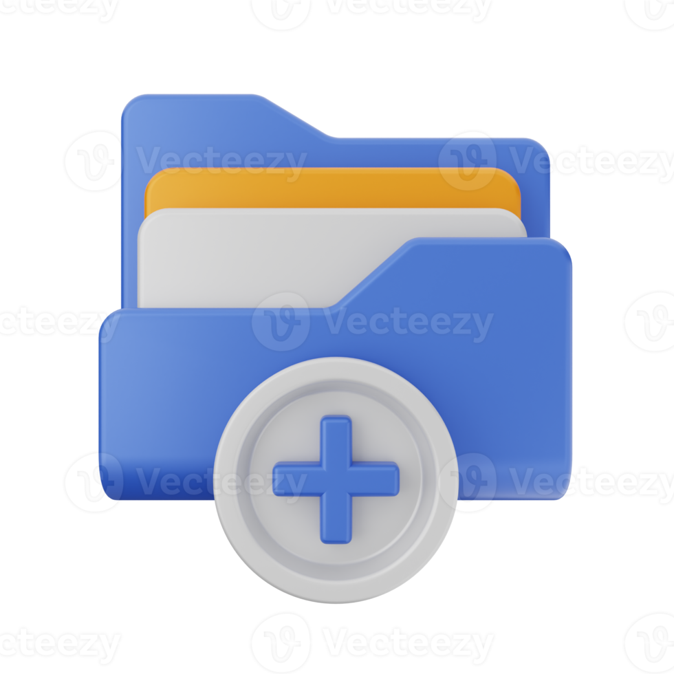 3d folder icon illustration render png