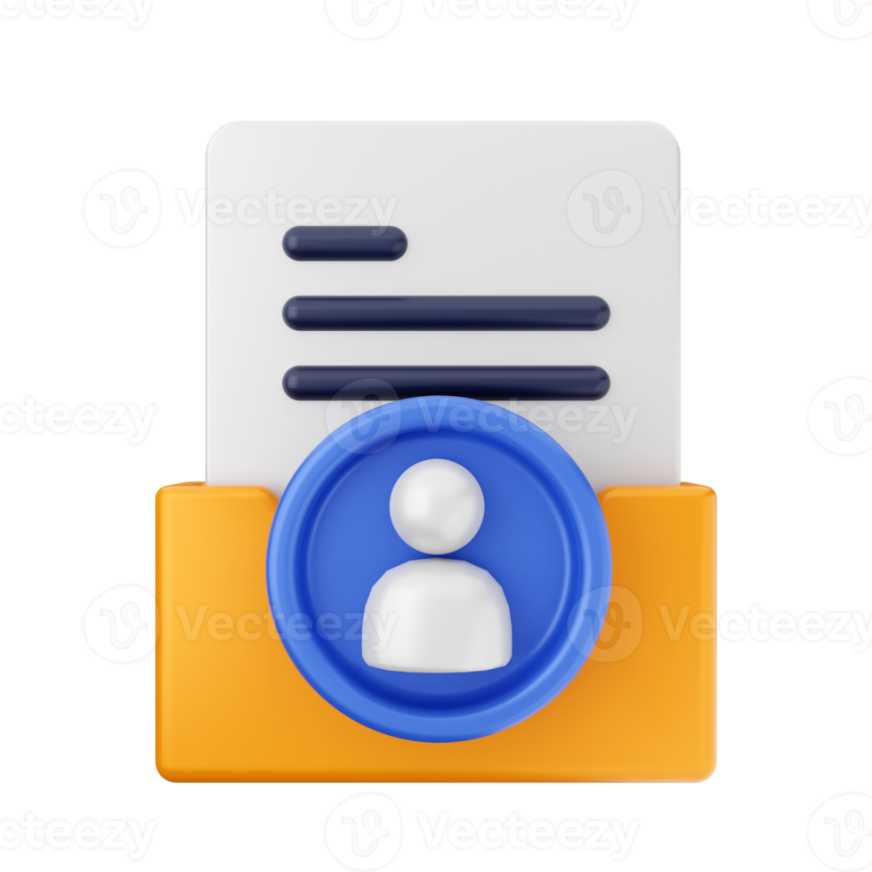 3d folder icon illustration render png