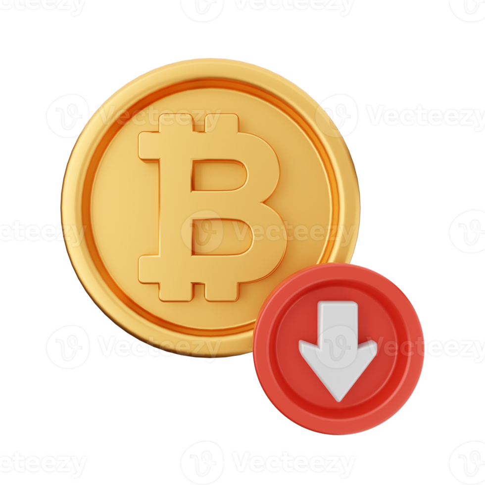 3d bitcoin cryptocurrency icon illustration png