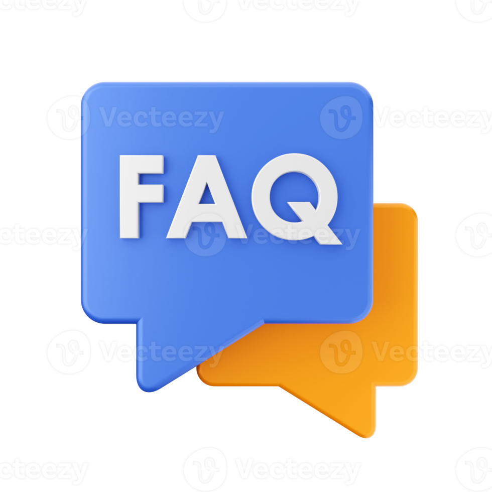 3d frequently asked questions icon illustration render png