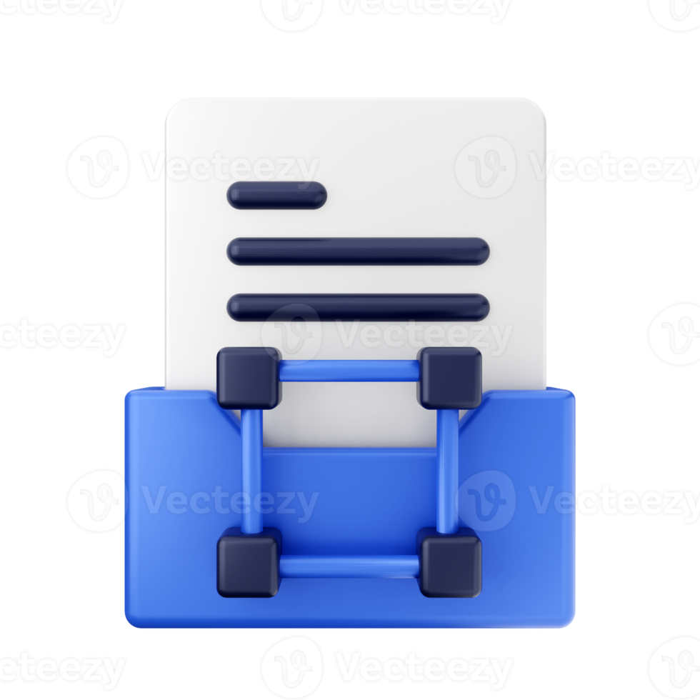 3d folder icon illustration render png