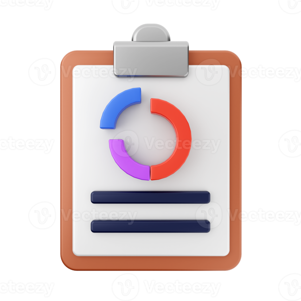 3d het dossier verslag doen van icoon illustratie png