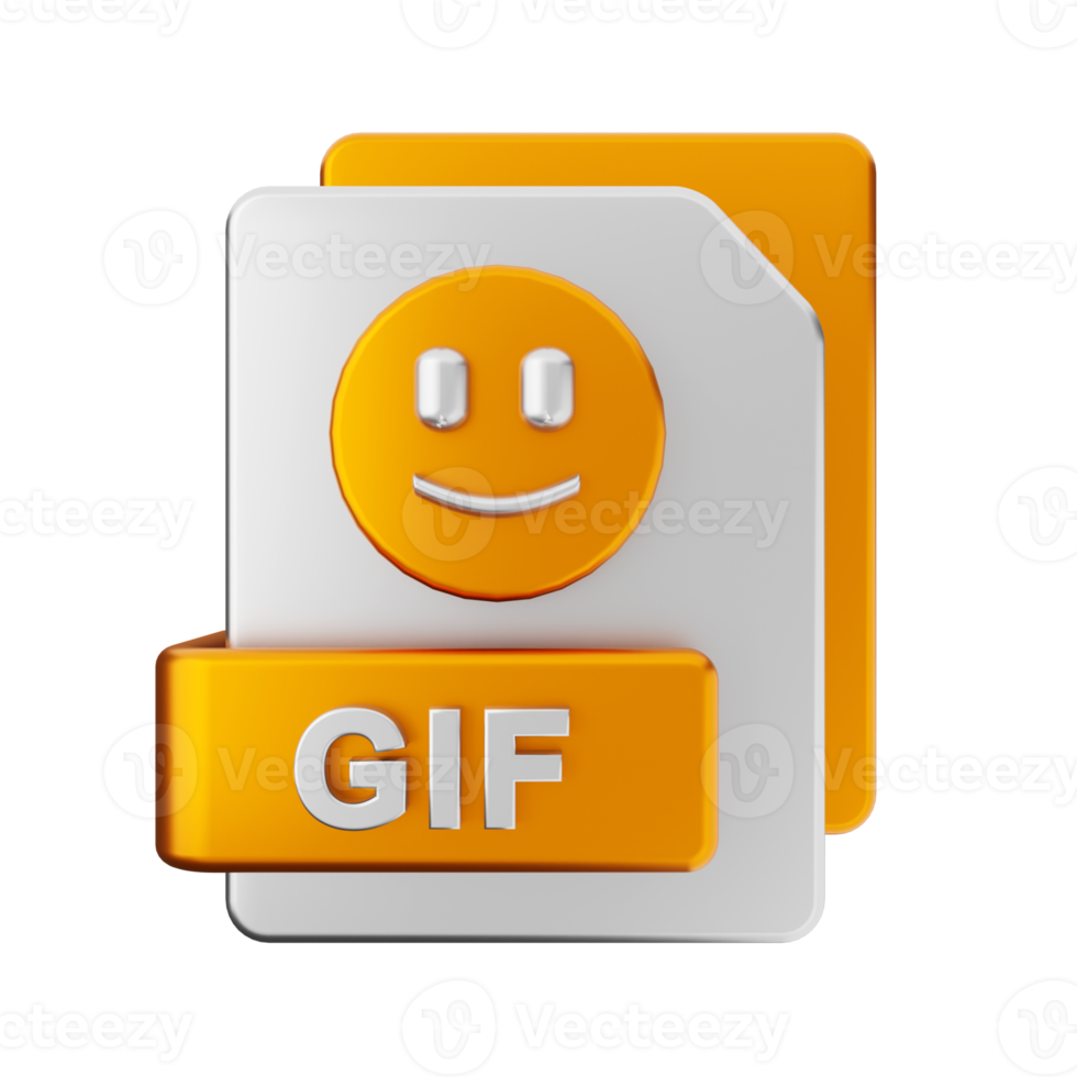 3d gif file icon illustration png