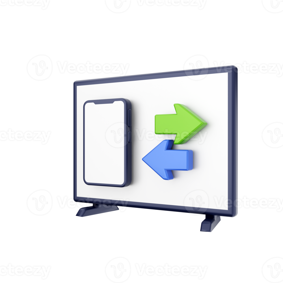 3d smart tv icon illustration png