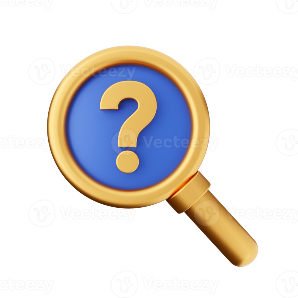 3d frequently asked questions icon illustration render png