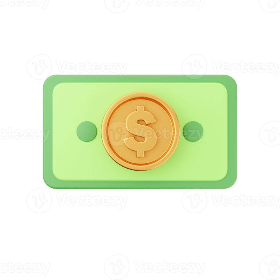 3d dinheiro moeda dólar ícone ilustração png