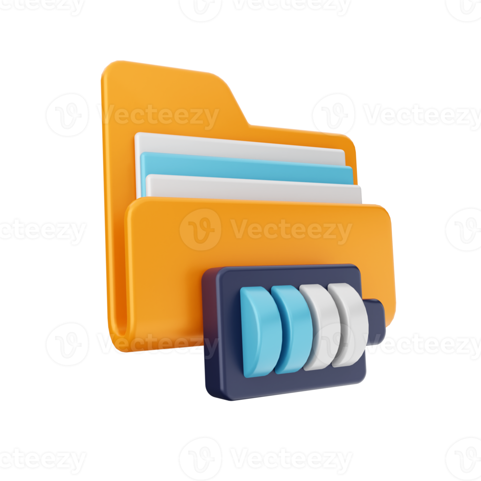 3d folder icon file illustration png