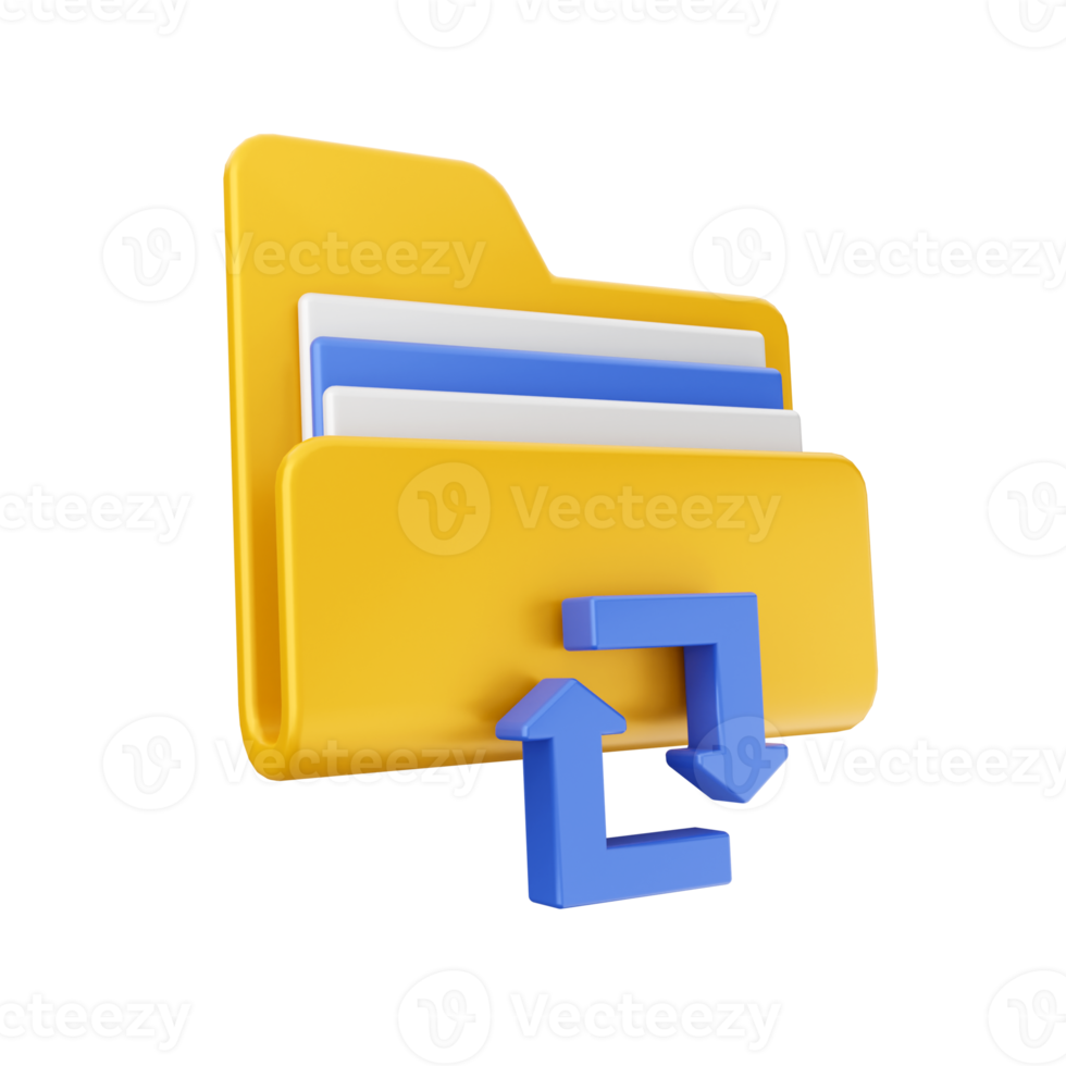 3d folder file icon illustration png